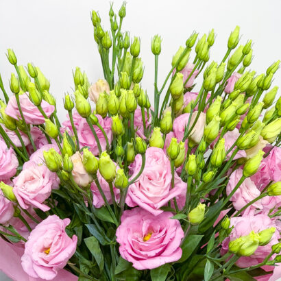 Alternative view of Pink Eustoma Bouquet